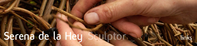 Close up image of Serena de la Hey building willow sculpture
