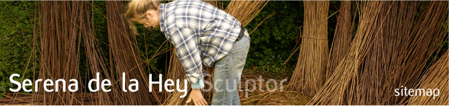 Close up image of Serena de la Hey building willow sculpture