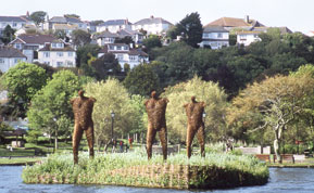 Newquay Men willow sculpture by Serena de la Hey